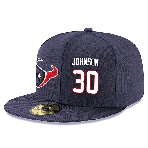 NFL Houston Texans #30 Kevin Johnson Stitched Snapback Adjustable Player Hat - Navy/White